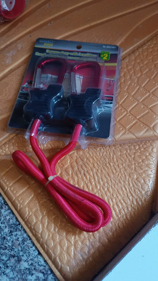 Carabiner Bungee Cord with Hook for Luggage & Bags (1 Pc / Mix Color)