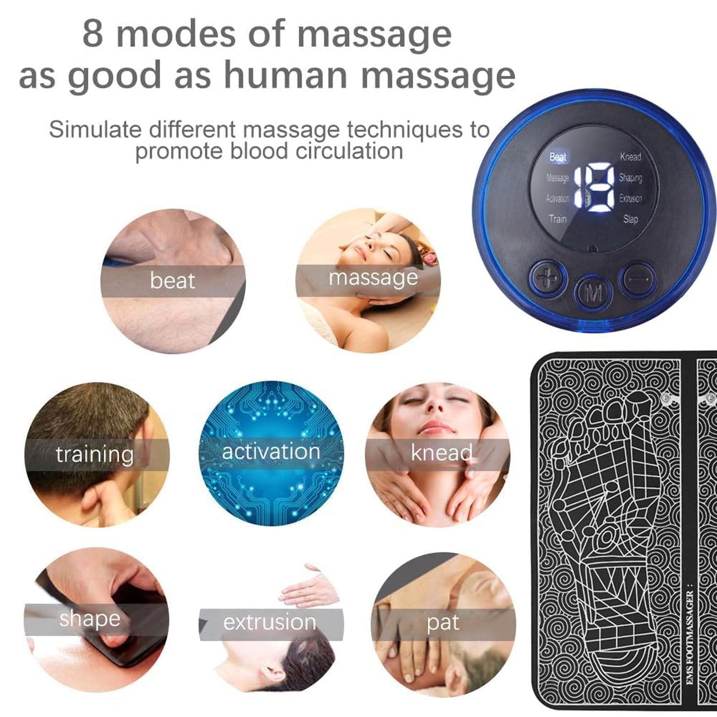 Electric EMS Foot Massage Therapy Mat (1 Pc)